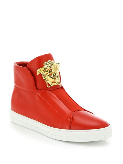 versace mens red sneakers